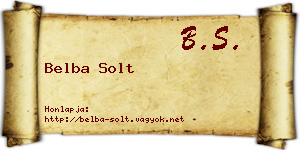Belba Solt névjegykártya